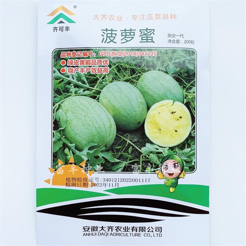 黄瓤西瓜种子菠萝蜜高档礼品黄肉西瓜种子早熟薄皮春季水果种籽孑