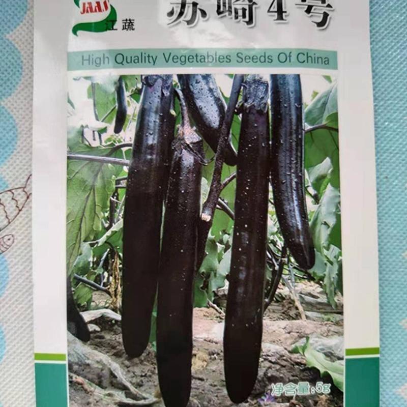 江蔬苏崎4号茄子种子长棒形顺直黑紫色有光泽耐贮运春秋高产抗病