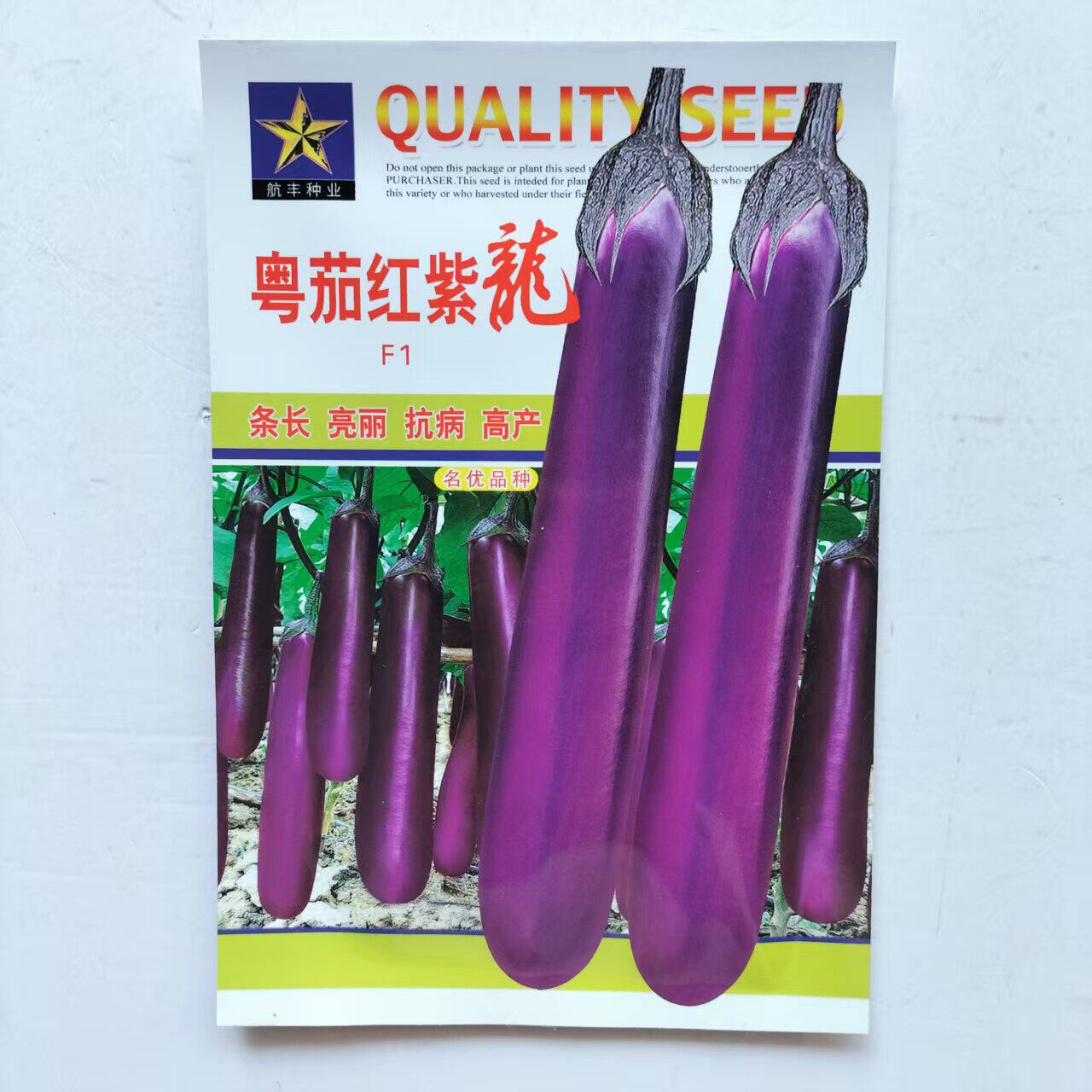 粤茄茄子种子中熟长籽紫