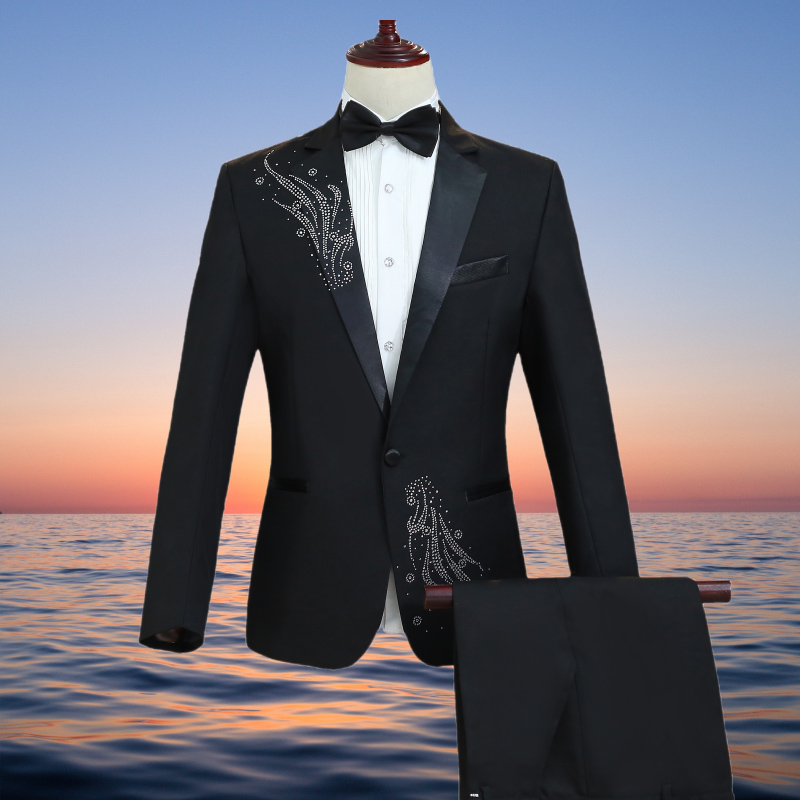 男式西服套装歌手艺考礼服舞台演出服男装主持西服男士合唱团服装