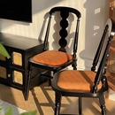 法式 轻奢餐厅咖啡厅中古椅 复古餐椅家用设计师实木靠背书桌椅美式