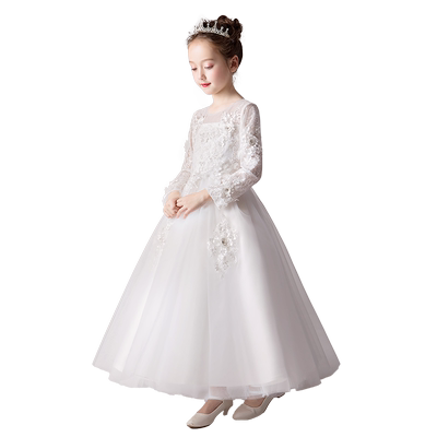 儿童礼服白色公主裙女