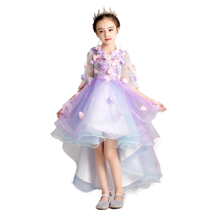 女童花仙子礼服公主裙生日走秀小女孩花童主持人儿童钢琴演出服冬