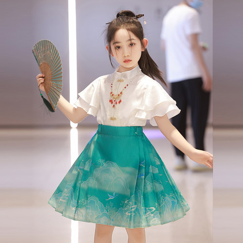 女童马面裙套装儿童古装