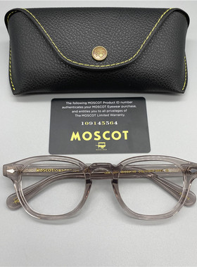 MOSCOT玛士高灰色眼镜框男复古圆脸大框LEMTOSH进口板材近视眼镜