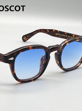 玛士高蓝色墨镜男女复古潮moscot lemtosh渐变蓝色太阳镜可配近视