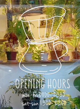 原创 手冲精品咖啡店营业时间玻璃贴纸手绘ins北欧风网红店门装饰