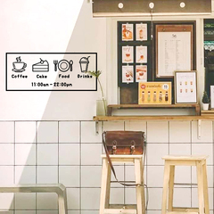 定制营业时间甜品店橱窗玻璃贴纸设计橱窗玻璃门贴