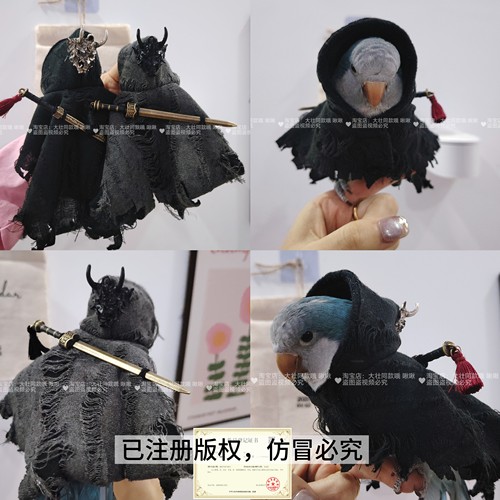 鹦鹉武侠披风鸟衣服鹦鹉披风斗篷加厚保暖外出鹦鹉用品搞怪侠客款