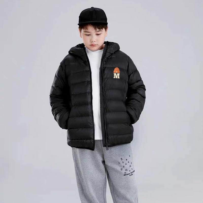 儿童轻薄款羽绒服中大童男童青少年羽绒服2024新款冬季保暖外套胖