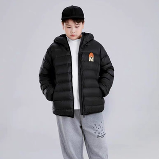 儿童轻薄款羽绒服中大童男童青少年羽绒服2024新款冬季保暖外套胖