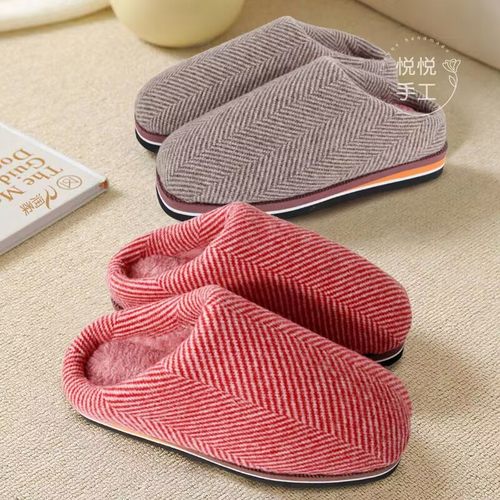 手工棉拖鞋加厚防滑底保暖