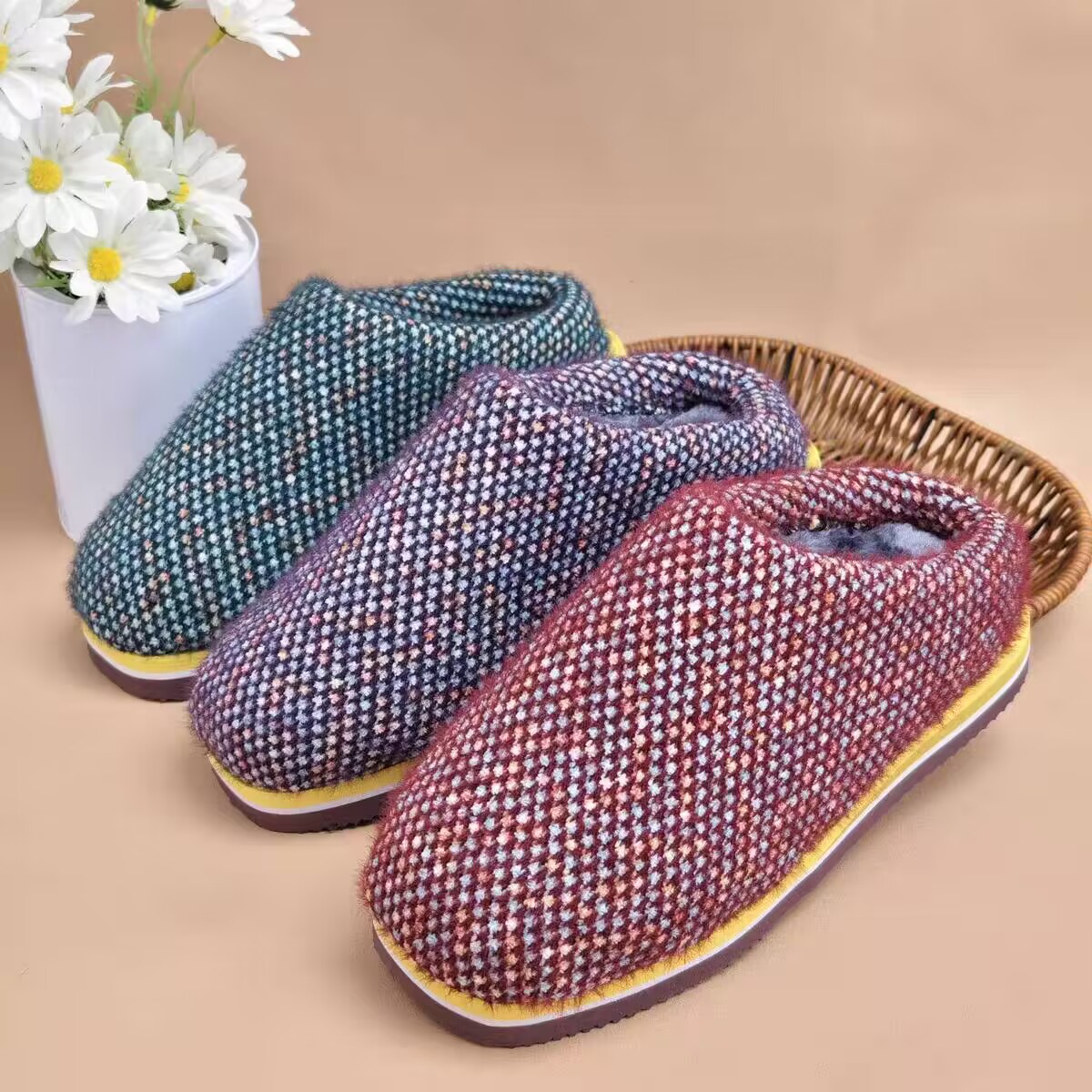 纯手工拖鞋成品加厚绒防滑保暖加居家棉拖/棉鞋