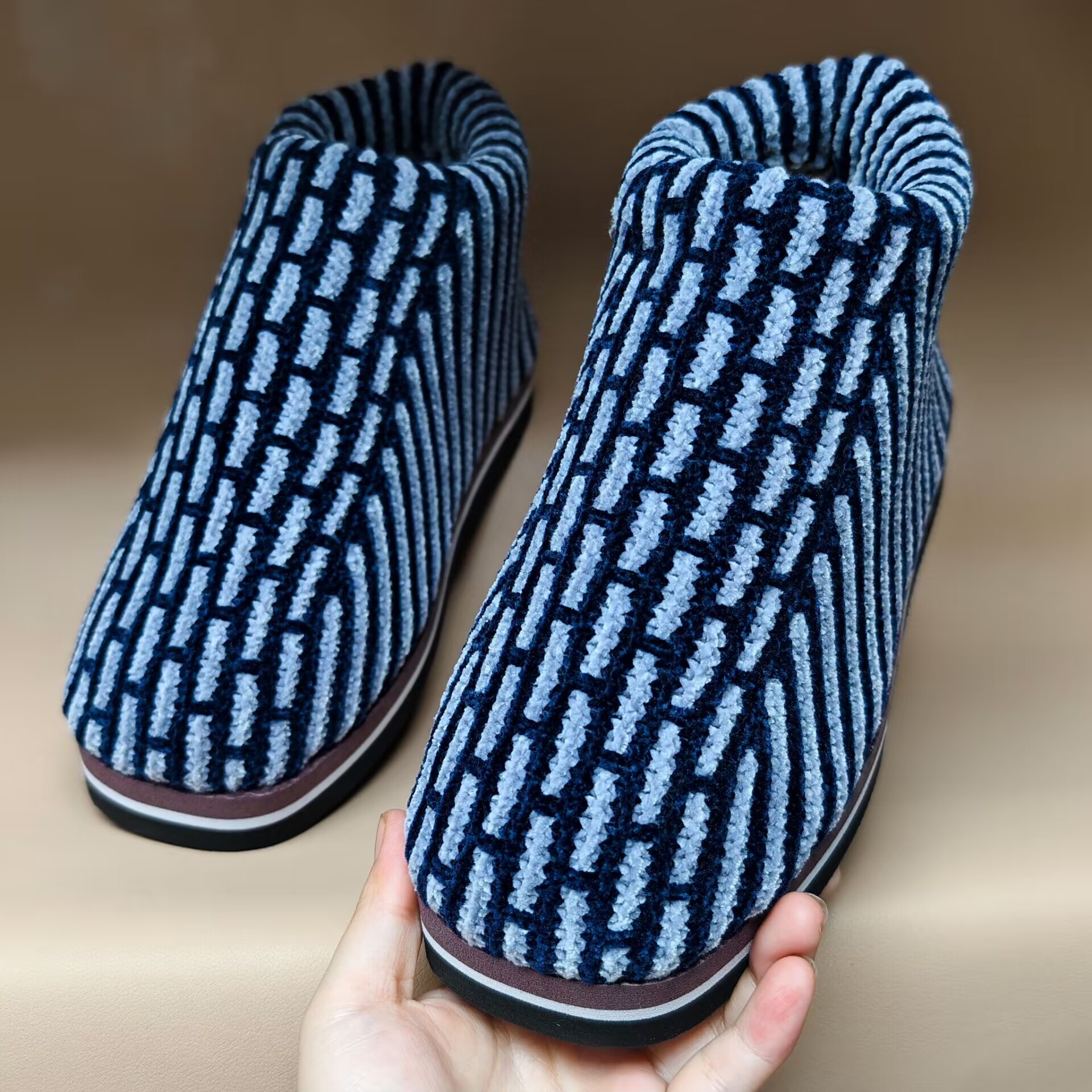 纯手工毛线棉靴加绒加厚