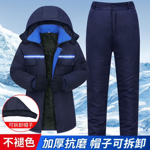 冬季加绒加厚反光条耐磨耐脏棉服