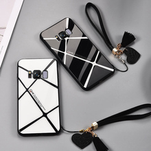 三星s8 s8+女款简约格子防摔手机壳1