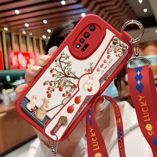 适用华为nova6手机壳新款navo6防摔保护套navo6se小羊皮高级wlz一an00硅胶软壳斜挎腕带支架苹安如意女款外壳