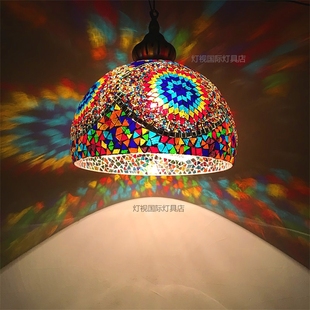新疆特色餐厅吊灯复古浪漫餐厅咖啡厅西餐酒吧酒店玻璃装饰吊灯