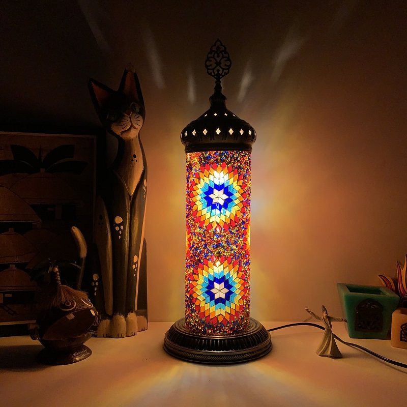 土耳其特色复古浪漫卧室客厅餐厅酒店民宿手工玻璃马赛克地台灯