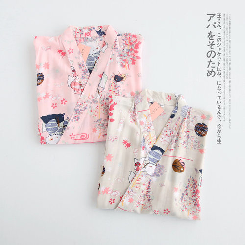 日本女士贡缎绵绸复古汉服睡裙