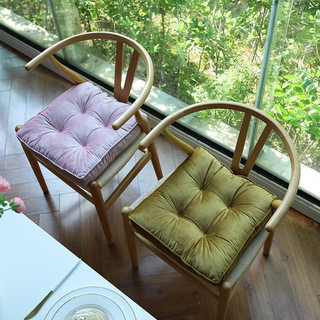 轻奢丝绒坐垫椅垫冬季加厚飘窗榻榻米垫子简约现代实木餐椅垫软垫