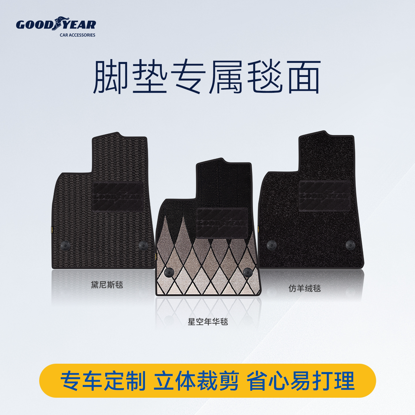 固特异TPE脚垫专属毯面360软包毯面适用于腾势理想问界原厂地垫