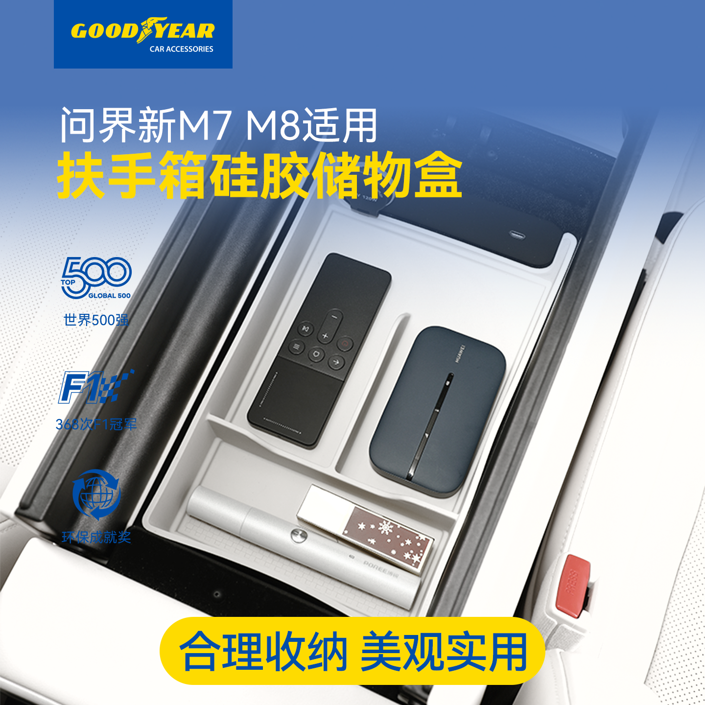 固特异问界新M7/M8扶手箱硅胶垫