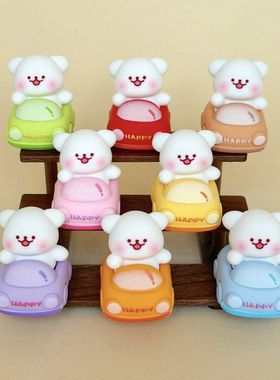 汽车兜风小狗 盲袋萌粒diy饰品挂件钥匙扣公仔桌面小摆件树脂配件