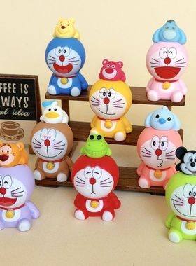 手感漆迪迪叮当猫 盲袋萌粒diy饰品挂件钥匙扣桌面小摆件树脂配件