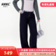 深蓝牛仔单裤 2026春季 新款 安奈儿女童装 休闲直筒长裤 舒适潮趣时髦