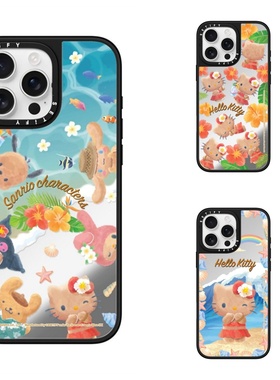 CASE华强北联名夏威夷黑皮三丽鸥Hello kitty适用iPhone17ProMax苹果16P 15 14 13 12磁吸MagSafe保护套C家壳
