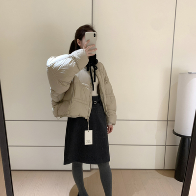 SANTA GROVE-韩版短款保暖羽绒服外套(配可拆卸帽子)K68010