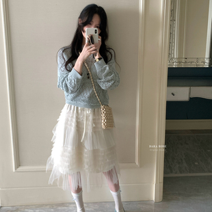 DARA ROSE-芭蕾裙超美蕾丝网纱松紧腰蛋糕裙蓬蓬裙半身裙S8841