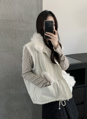 grapestone -新韩系休闲宽松内羊毛胆保暖加绒加厚马甲2768