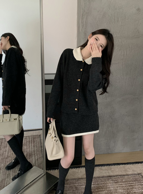 grapestone -女人小香套装针织衫+半身裙套装（含7羊毛）1688