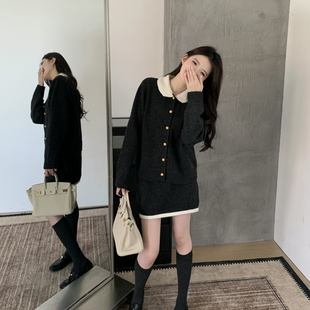 grapestone -女人小香套装针织衫+半身裙套装（含7羊毛）1688