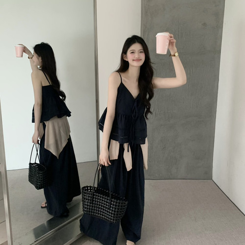 grapestone -瘦高级感显白工艺款套装背心+休闲裤套装26280