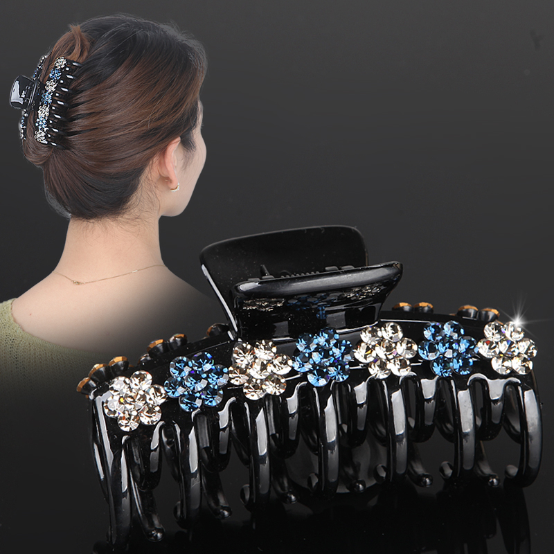 韩式双齿盘头水钻气质淑女抓夹