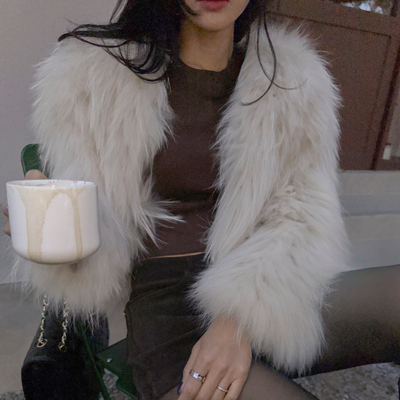 韩国chic冬季新款仿狐狸毛皮草外套女冬季高级感加厚保暖毛毛上衣