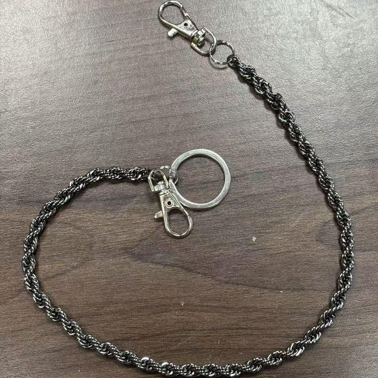 钛钢嘻哈潮牌双链不锈钢裤链钥匙挂链ins服装配饰个性腰链包包