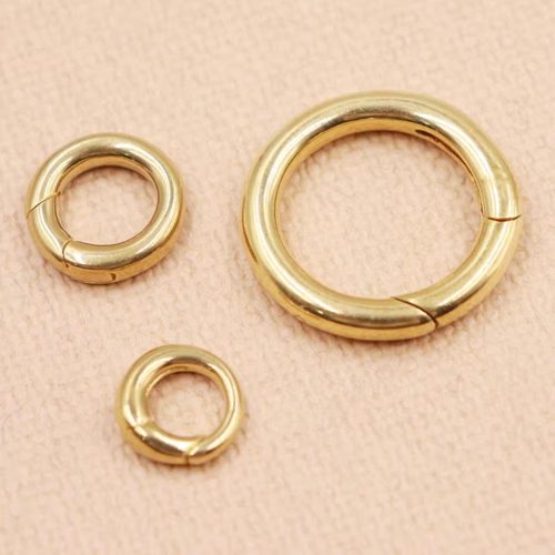 黄铜圆形弹簧扣 纯铜圆环活动开口弹簧圈diy五金女包配件钥匙扣