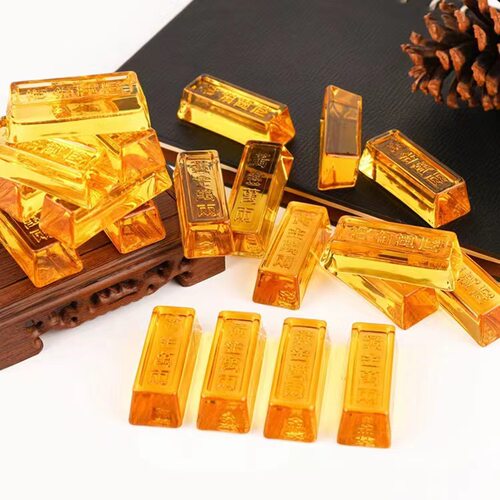 黄水晶金条金砖吉祥物黄金万两