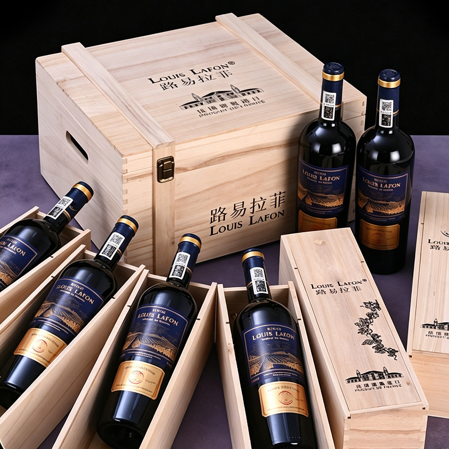 红酒整箱路易拉菲LOUISLAFON传世精选干红葡萄酒木箱法国原瓶进口