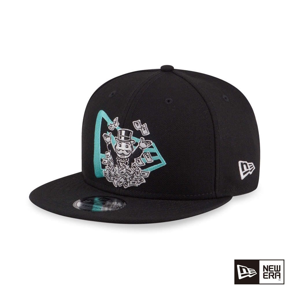 New era 纽亦华&地产大亨 MONOPOLY联名款  平檐可调节棒球帽黑色