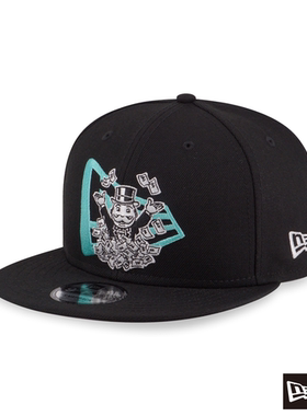New era 纽亦华&地产大亨 MONOPOLY联名款  平檐可调节棒球帽黑色