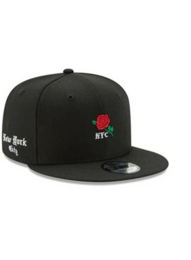纽亦华New Era 花卉系列 NYC黑色潮流遮阳平檐帽可调节棒球帽