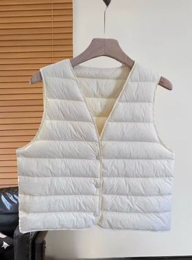 轻薄羽绒马甲女90白鹅绒短款背心2025秋冬款内胆简约百搭保暖背心