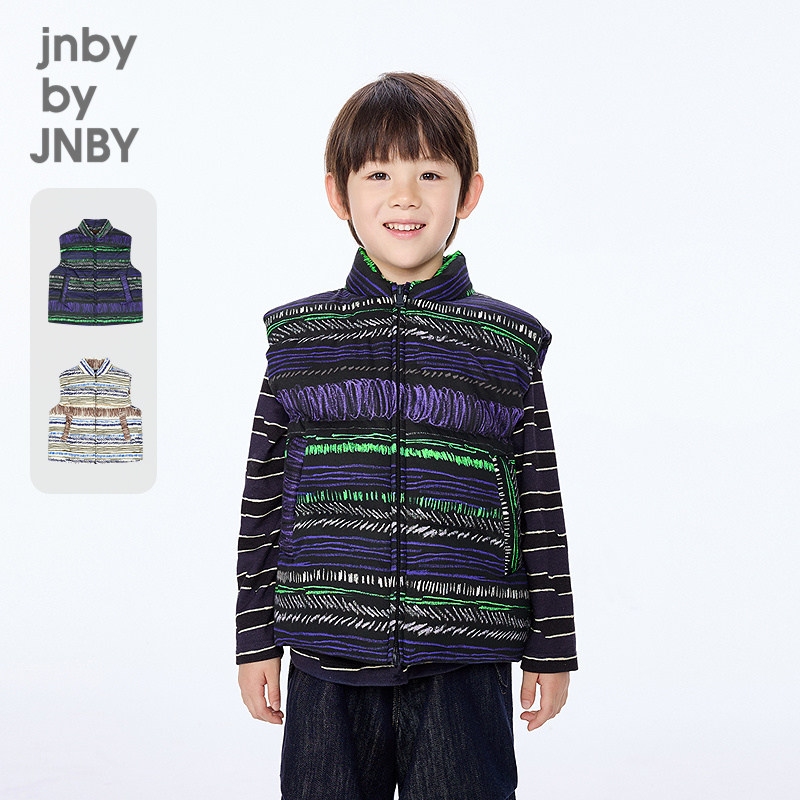 [秀场同款]江南布衣童装涂鸦时尚羽绒马甲棉感冬男女童jnbybyjnby