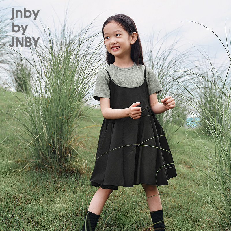 新款江南布衣童装短袖连衣裙两件套26夏女童jnbybyjnby1Q4G13120