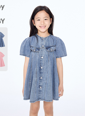 新款江南布衣童装短袖连衣裙A型宽松25秋女童jnbybyjnby1P7G12910